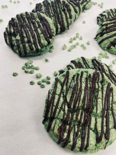Oreo mint chip cookie Grinch holiday cookie