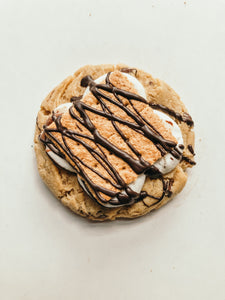 Gourmet Chocolate Chip cookie with Keebler Honey Graham crackers, marshmallows, and a Hershey's chocolate bar Cookie